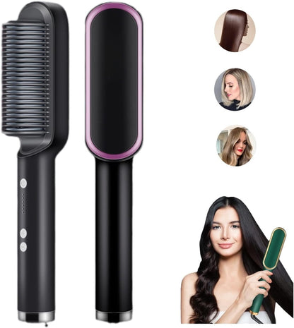 Hair Straightener Brush & Curler 2-in-1  (5 Heat Levels)