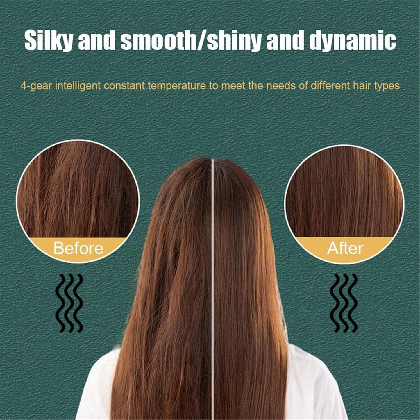 Hair Straightener Brush & Curler 2-in-1  (5 Heat Levels)